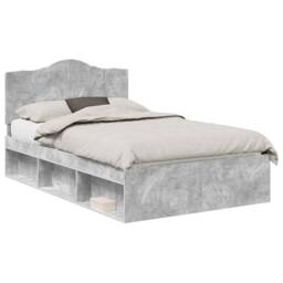Berkfield Home Bed Frame with Headboard Concerte 120 x 200 cm Solid Pine Wood in Grey - thumbnail 2