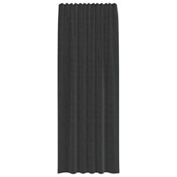 Berkfield Home Voile Curtains with Rod Pockets 2 pcs Black - thumbnail 4