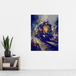 "Artery8 The Orient Express Railway Train Painting Steam Locomotive Vintage Extra Large XL Wall Art Poster Print - Size: W24"" x H32""" - thumbnail 4