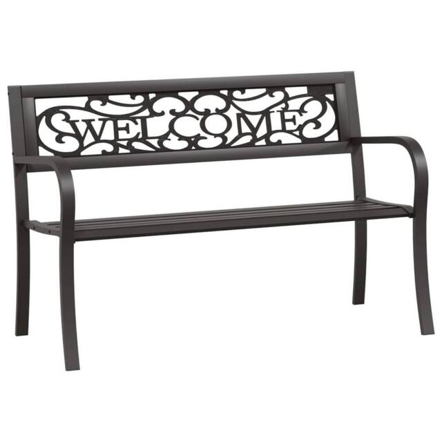 Berkfield Home Garden Bench 125 cm Steel Black - image 1