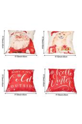 Living and Home Christmas Themed Decorative Pillow Case with Festive Motifs - thumbnail 7