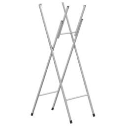 Berkfield Home Durable Folding Bar Table Legs Silver 45x53x108 cm Galvanised Steel - Size: 45 x 53 x 108 cm - thumbnail 2