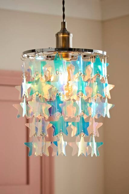 ValueLights Orla Irridescent 2 Tier Star Easy Fit Ceiling Pendant Lamp Shade - Size: 9 inches - image 1