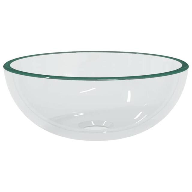 Berkfield Home Basin Tempered Glass 30x12 cm Transparent in Clear - image 1