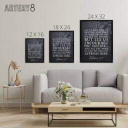 "Artery8 Hebrews 10 25 Encourage One Another Bible Quote Framed Canvas Art in Grey - Size: W12"" x H16""" - thumbnail 4