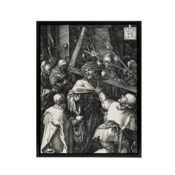"Artery8 Bearing of the Cross Albrecht Durer Framed Canvas Wall Art Print in Grey - Size: W18"" x H24""" - thumbnail 1