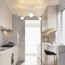 Goeco Industrial Ceiling Light, E27, White, Creative Chandelier for Bedroom in White - thumbnail 6