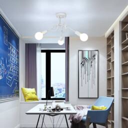 Goeco Industrial Ceiling Light, E27, White, Creative Chandelier for Bedroom in White - thumbnail 2