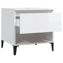 Berkfield Home Side Table High Gloss White 50x46x50 cm Engineered Wood - Size: 50 x 46 x 50 cm - thumbnail 7