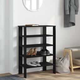 Berkfield Home Shoe Rack Black 61x32x87.5 cm Engineered Wood - thumbnail 3