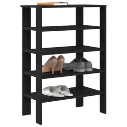 Berkfield Home Shoe Rack Black 61x32x87.5 cm Engineered Wood - thumbnail 1