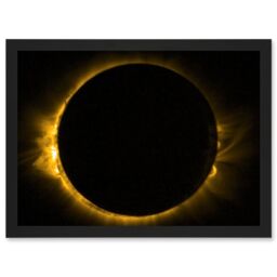 Artery8 ESA PROBA-2 View of Europe's Solar Eclipse Artwork Framed Wall Art Print A4 in Black - thumbnail 1