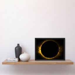Artery8 ESA PROBA-2 View of Europe's Solar Eclipse Artwork Framed Wall Art Print A4 in Black - thumbnail 2