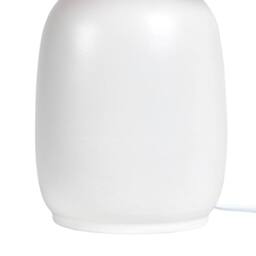 Wyld and Coco White Ceramic Table Lamp with Rattan Shade - Bedside Hallway Lounge - thumbnail 6