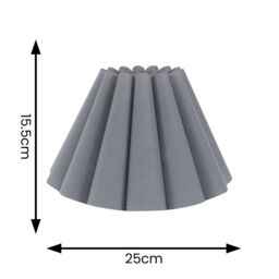 ValueLights Lauren Fabric Pleated Scallop Edge Tapered Ceiling Floor Table Lamp Shade in Grey - thumbnail 7