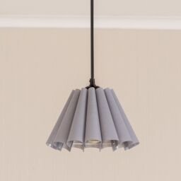 ValueLights Lauren Fabric Pleated Scallop Edge Tapered Ceiling Floor Table Lamp Shade in Grey - thumbnail 3