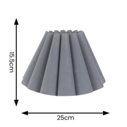 ValueLights Lauren Fabric Pleated Scallop Edge Tapered Ceiling Floor Table Lamp Shade in Grey - thumbnail 4