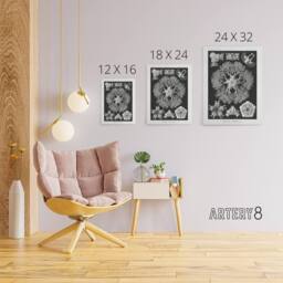 "Artery8 Ophiodea Brittle Stars Haeckel Botanical Canvas Wall Art in Black - Size: W18"" x H24""" - thumbnail 4