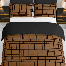 Grace Premium Microfiber Reversible Duvet Cover Sets Hypoallergenic Bedding in Brown - Size: King - thumbnail 3