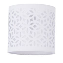 First Choice Lighting Chrome Jewelled Table Lamp with White Cut Out Shade in Silver - thumbnail 2