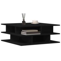 Berkfield Home Decorative Coffee Table Black 70x70x29 cm Engineered Wood - Size: 70 x 70 x 29 cm - thumbnail 4