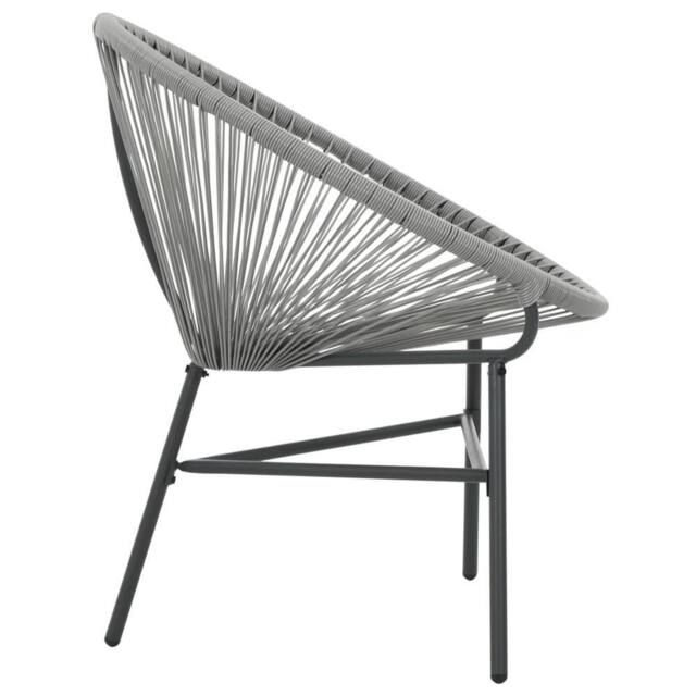 Berkfield Home Modern Garden Moon Chair Poly Rattan Grey - image 1