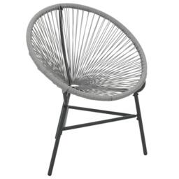 Berkfield Home Modern Garden Moon Chair Poly Rattan Grey - thumbnail 3