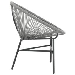Berkfield Home Modern Garden Moon Chair Poly Rattan Grey - thumbnail 1
