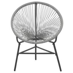 Berkfield Home Modern Garden Moon Chair Poly Rattan Grey - thumbnail 4