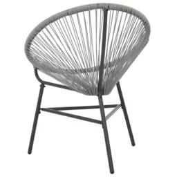 Berkfield Home Modern Garden Moon Chair Poly Rattan Grey - thumbnail 5