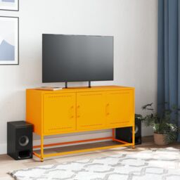 Berkfield Home TV Cabinet Mustard Yellow 100.5x39x60.5 cm Steel - thumbnail 3