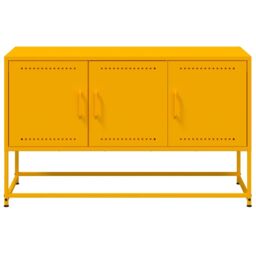 Berkfield Home TV Cabinet Mustard Yellow 100.5x39x60.5 cm Steel - thumbnail 6