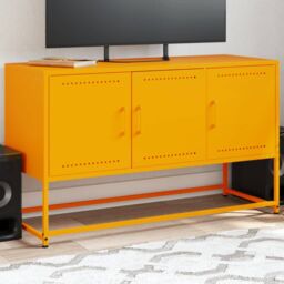 Berkfield Home TV Cabinet Mustard Yellow 100.5x39x60.5 cm Steel - thumbnail 1