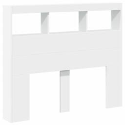 Berkfield Home Headboard Cabinet with LED White 120x17x102 cm - Size: 120 x 17 x 102 cm - thumbnail 1