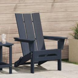Berkfield Home Folding Adirondack Chair Navy Blue 74.5x80.5x90 cm HDPE - thumbnail 2