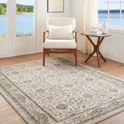 Livabliss Arda Vintage Brown Grey Taupe Traditional Boho Fringe Living Rug - Size: 153 cm x 220 cm - thumbnail 1