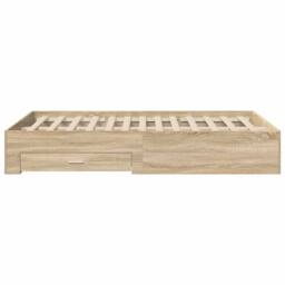 Berkfield Home Bed Frame without Mattress with Drawers Double Engineered Wood in Beige - thumbnail 6
