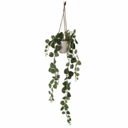 Leaf 90cm Artificial Potted Trailing Hanging Natural Look Plant Realistic - String of Hearts in Green