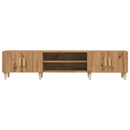 Berkfield Home TV Cabinet Artisan Oak 180x31.5x40 cm Engineered Wood in Brown - thumbnail 4