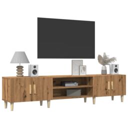 Berkfield Home TV Cabinet Artisan Oak 180x31.5x40 cm Engineered Wood in Brown - thumbnail 3