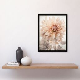 "Artery8 Elegant Dahlia Soft Pastel Flower Aesthetic Calm Pastel Tone Petals Art Print Framed Poster Wall Decor 12x16 inch in Black - Size: W12"" x H16""" - thumbnail 4