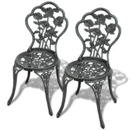 Berkfield Home Bistro Chairs 2 pcs Cast Aluminium Green - thumbnail 2