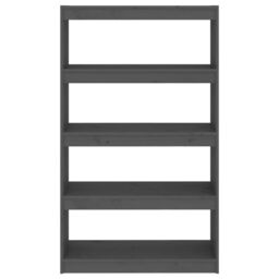 Berkfield Home Book Cabinet/Room Divider Grey 80x30x135.5 cm Solid Wood Pine - thumbnail 5