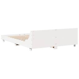 Berkfield Home Modern Bed Frame without Mattress White 120x200 cm Solid Wood Pine - Size: Small Double - thumbnail 6