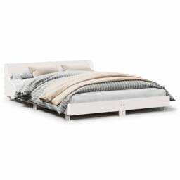 Berkfield Home Modern Bed Frame without Mattress White 120x200 cm Solid Wood Pine - Size: Small Double - thumbnail 3