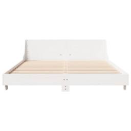 Berkfield Home Modern Bed Frame without Mattress White 120x200 cm Solid Wood Pine - Size: Small Double - thumbnail 4
