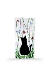Sienna Glass Handmade Fused Glass - Tea Light Holder - Cat - Violet - thumbnail 2