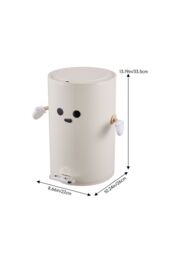 Living and Home 12L Step-On Trash Bin Pedal Dustbin Pedal Rubbish Bin with Inner Bucket in Cream - thumbnail 5