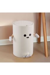 Living and Home 12L Step-On Trash Bin Pedal Dustbin Pedal Rubbish Bin with Inner Bucket in Cream - thumbnail 2