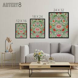 "Artery8 Owen Jones Colorful Chinese Floral Pattern Framed Canvas Art Print - Size: W12"" x H16""" - thumbnail 4
